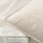 MIULEE Neutral Linen Pillow Covers Pack of 4 Decorative Natural Solid Throw Pillow Covers Soft Accent Boho Farmhouse Couch Pillowcases Modern Home Decors for Living Room Bed Sofa 18x18 Inch