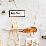 Jetec Together They Built A Life They Loved Sign 14 x 6.4 Inches Farmhouse Wall Decor Rustic Modern Framed Wood Hanging Plaque for the Home Love Signs Decorations (And So Together Style)