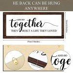 Jetec Together They Built A Life They Loved Sign 14 x 6.4 Inches Farmhouse Wall Decor Rustic Modern Framed Wood Hanging Plaque for the Home Love Signs Decorations (And So Together Style)