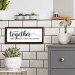 Jetec Together They Built A Life They Loved Sign 14 x 6.4 Inches Farmhouse Wall Decor Rustic Modern Framed Wood Hanging Plaque for the Home Love Signs Decorations (And So Together Style)