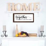 Jetec Together They Built A Life They Loved Sign 14 x 6.4 Inches Farmhouse Wall Decor Rustic Modern Framed Wood Hanging Plaque for the Home Love Signs Decorations (And So Together Style)