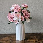 DOUMIYI Vase, White Ceramic Vase, Flower Vase, Minimalist Modern Home Decor, Matte Finish Pampas Grass Vase for Table, Fireplace, Shelf, Mantel, Entryway and Centerpieces