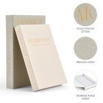 Beautiful Decorative Books - Set of 2 Linen Boxes Enhance Your Coffee Table, Bookshelf or Mantle Decor - Aesthetic Fake/Faux Books for Modern Home Decoration, Photo Storage and as a Keepsake Box