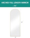 TinyTimes 64''x21'' Arched Full Length Mirror with Stand, Full Body Mirror, Mirror Full Length, Gold Floor Mirror Freestanding, Wall Mounted Mirror for Bedroom Living Room Cloakroom, Gold