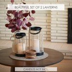 Natural Rattan Boho Lanterns - Handcrafted Decor to Enhance Your Home - Modern Farmhouse Beauty Perfect for Any Living Room, Patio & Porch, Indoor and Outdoor Coffee Table or Kitchen Dining Table