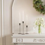 NLBTW Matte Black Taper Candle Holders Set of 3 Candlestick Holders, Metal Candle Stick Holder Decor for Wedding, Dinning, Party or Anniversary, Fits 3/4 Inch Thick Candle