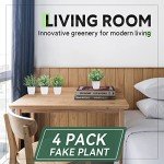 Der Rose 4 Pack Fake Plants Mini Artificial Greenery Potted Plants for Home Decor Indoor Office Table Room Farmhouse Bathroom Decor
