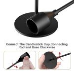 NLBTW Matte Black Taper Candle Holders Set of 3 Candlestick Holders, Metal Candle Stick Holder Decor for Wedding, Dinning, Party or Anniversary, Fits 3/4 Inch Thick Candle