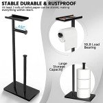 CISILY Black Toilet Paper Holder Stand with Phone Shelf, Bathroom Toliet Decor Decoration. Tissue Roll Free Standing Storage, Rv Accessories, Apartment Restroom Household Home Essentials