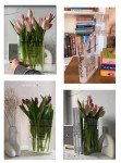 Puransen Clear Book Flower Vase - Floral Bookshelf Decor, Acrylic Flower Holder & Space-Saving Organizer, Modern Home Office/Study Desk Minimalist Aesthetic (Not Including Flowers)