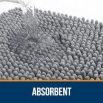 OLANLY Bathroom Rugs 30x20, Extra Soft Absorbent Chenille Bath Rugs, Rubber Backing Quick Dry, Machine Washable Bath Mats for Bathroom Floor, Tub and Shower, Home Decor Accessories, Grey