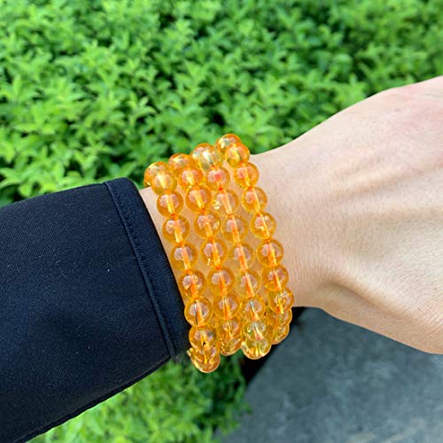 Natural Citrine Stretch Beaded Bracelet for Chakras Healing