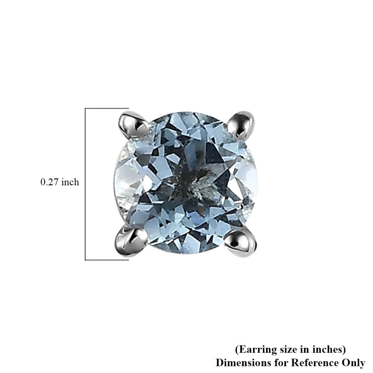 Blue Aquamarine Stud Earrings - Birthday Gift for Women