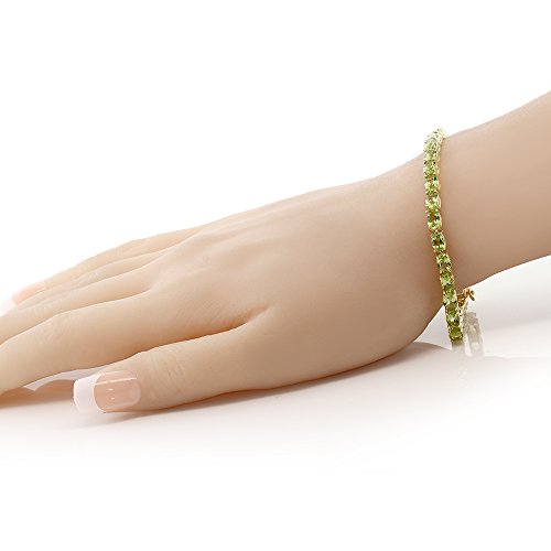 Peridot Gemstone Tennis Bracelet in Sterling Silver