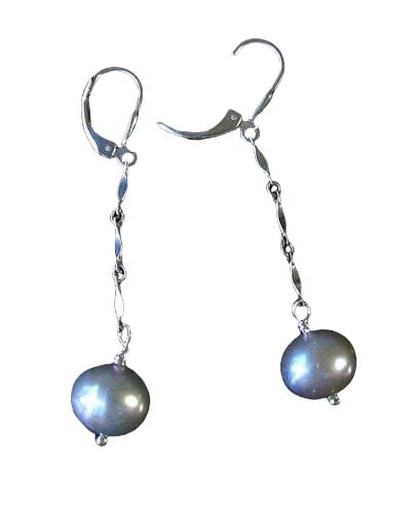 Natural Pearl Solid Sterling Silver Moon Earrings