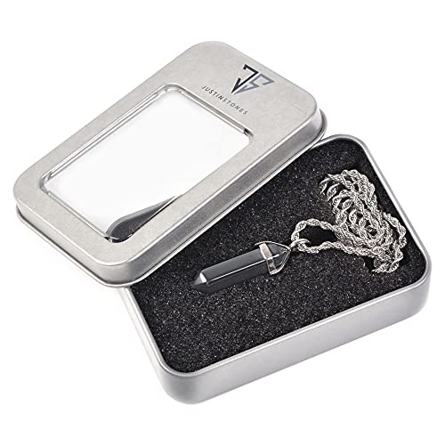 Reiki Chakra Hematite Gemstone Pendant Necklace with Gift Box