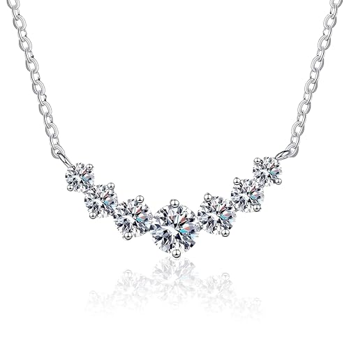 Diamond and Moissanite Pendant Necklace on 17" Chain