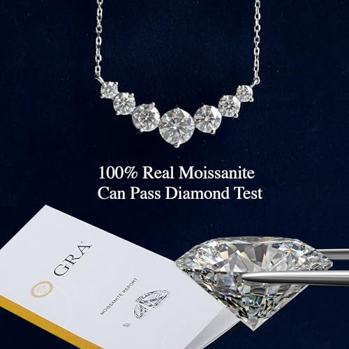 Diamond and Moissanite Pendant Necklace on 17" Chain