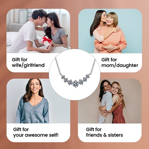 Diamond and Moissanite Pendant Necklace on 17" Chain