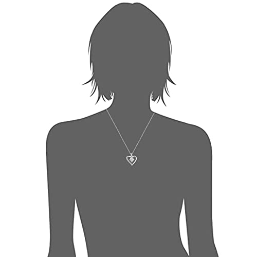 Silver Diamond 3 Stone Heart Pendant Necklace, 18" Gemstone