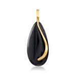Black Onyx Teardrop Pendant in 14kt Gold