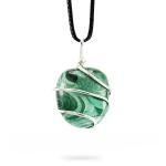 Malachite Healing Crystal Pendant Necklace for Women