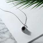 Black Onyx Sterling Silver Pendant Necklace for Women