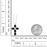 Black Onyx Cross Pendant Necklace for Women