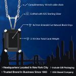 Black Onyx Pendant Necklace in Sterling Silver