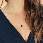 Black Onyx Pendant Necklace in Sterling Silver