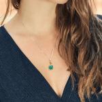 Elegant Green Malachite & Citrine Pendant Necklace