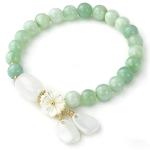 Gradient Green Jade Bead Bracelet for Women, Holiday Gift