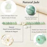 Gradient Green Jade Bead Bracelet for Women, Holiday Gift