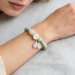 Gradient Green Jade Bead Bracelet for Women, Holiday Gift
