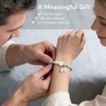 Gradient Green Jade Bead Bracelet for Women, Holiday Gift