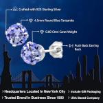 Tanzanite Stud Earrings in 925 Sterling Silver