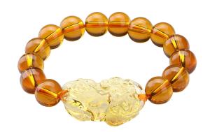 Citrine Crystal Pi Xiu Bracelet for Wealth & Luck