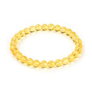Yellow Citrine Beaded Stretch Bracelet - Chakras Healing Crystal