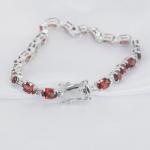 Belinda Jewelz - Garnet Gemstone Tennis Bracelet, 925 Silver