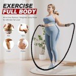 HPYGN Weighted Heavy Skipping/Jump Rope 9.2ft 2.8LB for fitness, Exercise, boxing Gym Training, Home Workout, Improve Strength and Building Muscle, Total Body Workout Equipment for Men