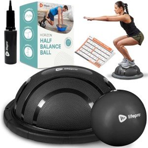 Lifepro Half Balance Ball Trainer - Stability Ball for Exercise, Full-Body Workouts, Home Gym, and Physical Therapy - Non-Slip Equipment for Balance Training