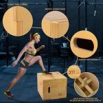 Yes4All 3 in 1 Wooden Plyo Box, Plyometric Box for Home Gym and Outdoor Workouts - 16x14x12