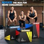 TYRSEN 3 in 1 Plyo Box,Foam Plyometric Jump Box with Non-Slip Surface, Box Jumps for Home Gym, Box-Squat, Step-up, Jumping, Trainer for Workout Exercise,Multiple Size