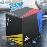 TYRSEN 3 in 1 Plyo Box,Foam Plyometric Jump Box with Non-Slip Surface, Box Jumps for Home Gym, Box-Squat, Step-up, Jumping, Trainer for Workout Exercise,Multiple Size