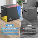TYRSEN 3 in 1 Plyo Box,Foam Plyometric Jump Box with Non-Slip Surface, Box Jumps for Home Gym, Box-Squat, Step-up, Jumping, Trainer for Workout Exercise,Multiple Size