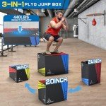 TYRSEN 3 in 1 Plyo Box,Foam Plyometric Jump Box with Non-Slip Surface, Box Jumps for Home Gym, Box-Squat, Step-up, Jumping, Trainer for Workout Exercise,Multiple Size