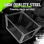 GanFindX Metal Plyometric Jumping Box 12 Inch with 17 * 13 Inch Surface Steel Plyo Box Home Gym Jump Trainer for Fitness Exercise Agility Stamina Conditioning Strength Training