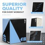 Yes4All 3 in 1 Foam Plyometric Jump Box - Jump Training & Conditioning - Heavy - 16x18x20, Light Blue