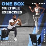 Yes4All 3 in 1 Foam Plyometric Jump Box - Jump Training & Conditioning - Heavy - 16x18x20, Light Blue