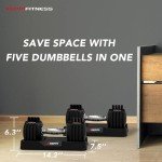 Adjustable 25lb Dumbbells with Anti-Slip Handles